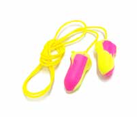 DISPOSABLE FOAM EAR PLUGS CORDED COLOURED