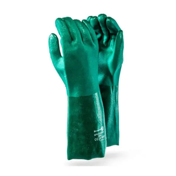 TW GEAR PVC GLOVES - 40cm HEAVY GAUGE GREEN